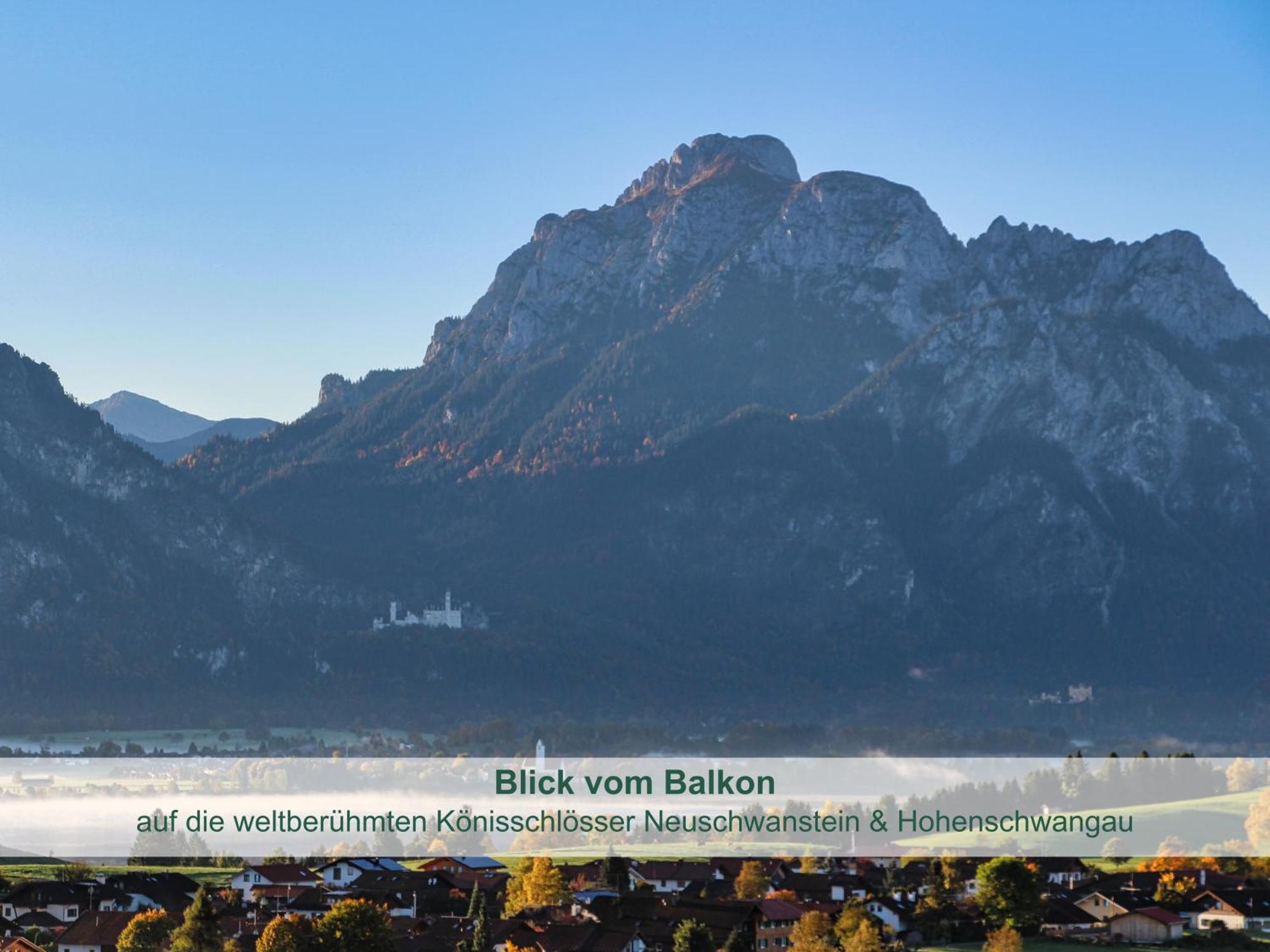 Chalet - Ferienwohnungen - Biohof Stoeger - Panoramasuedbalkon - Grandiose Aussicht Auf See, Berge Und Schloss Neuschwanstein 리덴 외부 사진